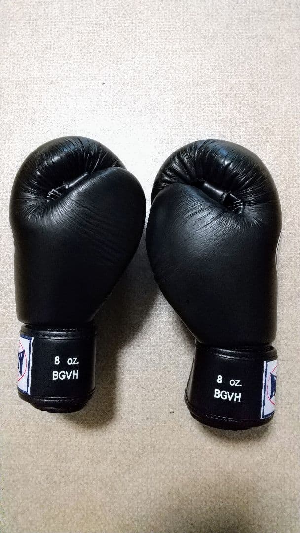 本革製WINDYボクシンググローブ 8oz 黒 キックボクシング NP