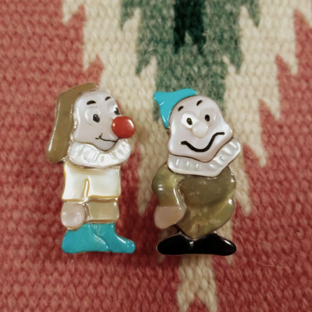 ズニ族　小人ペア　ブローチ インディアンジュエリー