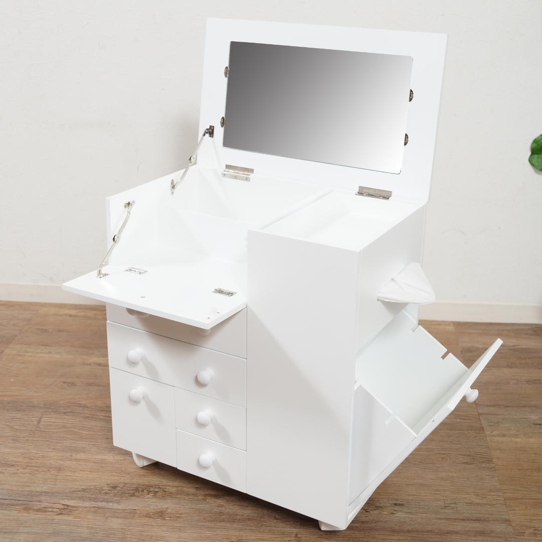 フォロー割【新品】たっぷり収納 コスメワゴン　お洒落 ドレッサー