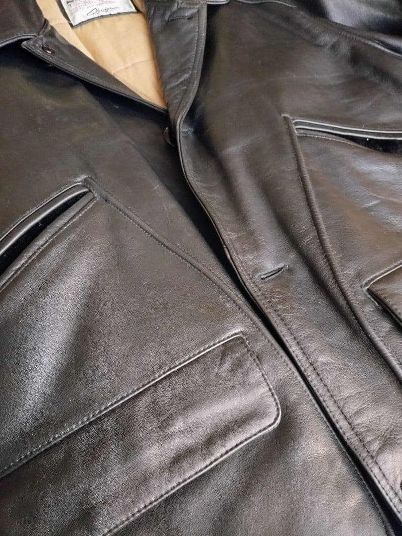 CHEVIGNON シェビニオン 革ジャン レザージャケット 黒 М U美品丈短