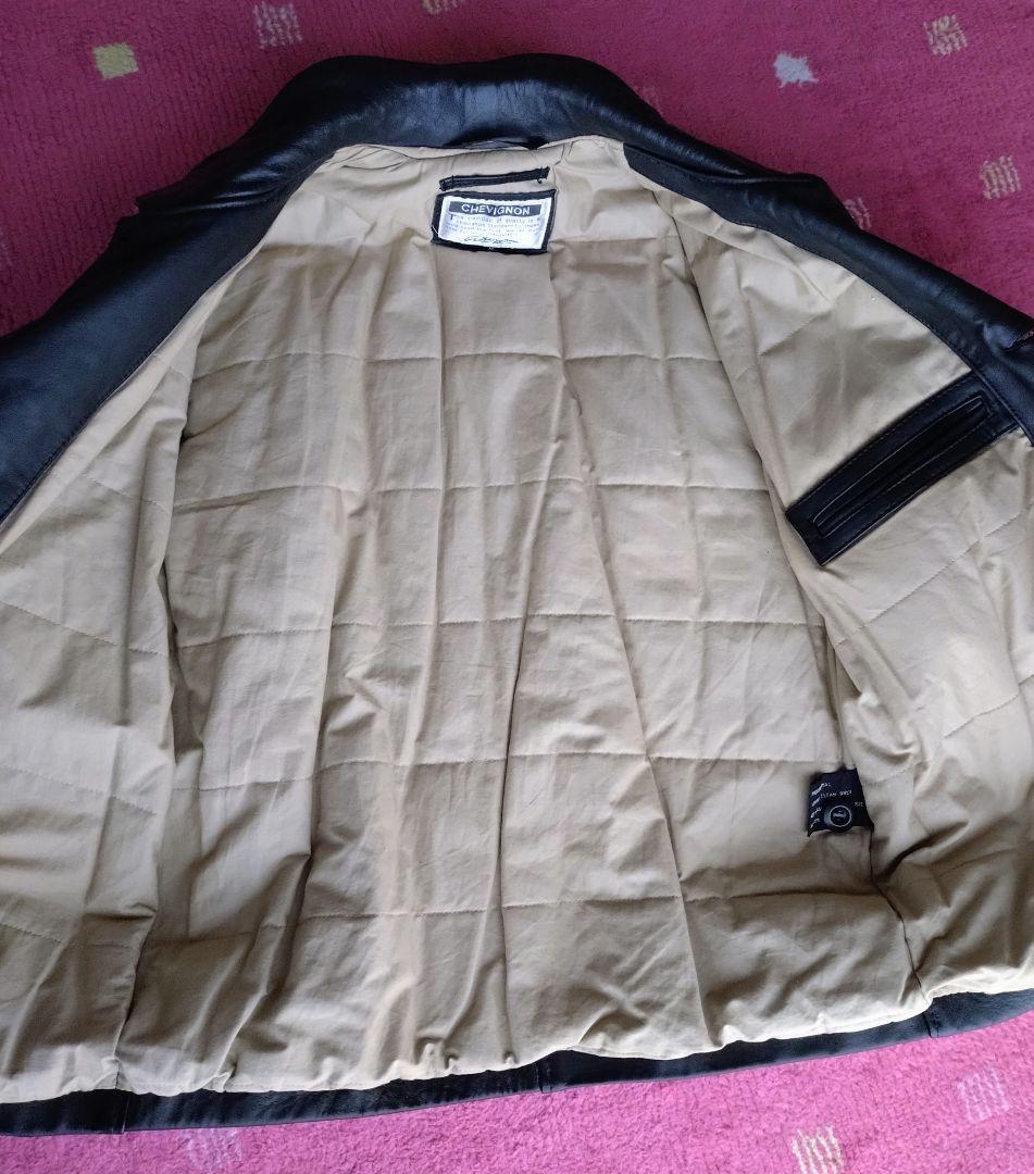 CHEVIGNON シェビニオン 革ジャン レザージャケット 黒 М U美品丈短