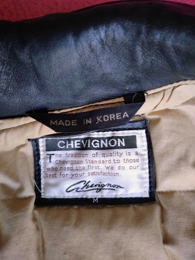 CHEVIGNON シェビニオン 革ジャン レザージャケット 黒 М U美品丈短