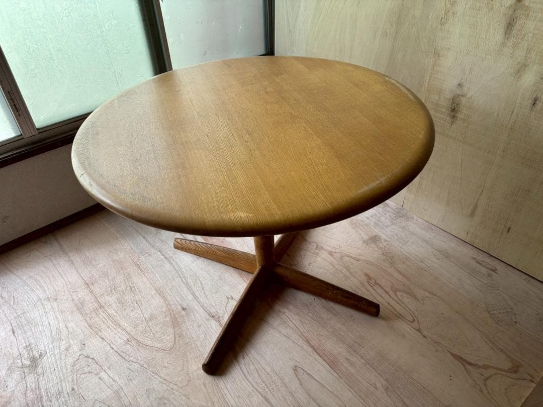 ①飛騨産業　キツツキ　円形テーブル　ダイニングテーブル　ヴィンテージ　インテリア