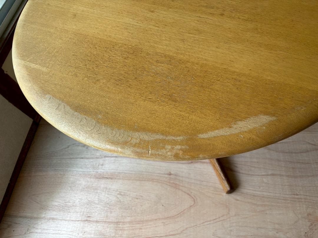 ①飛騨産業　キツツキ　円形テーブル　ダイニングテーブル　ヴィンテージ　インテリア