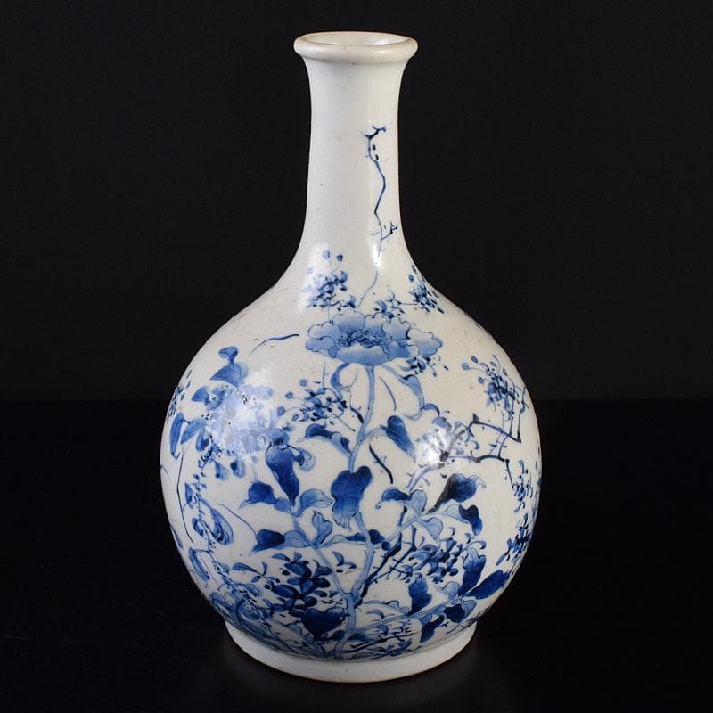 瀬戸焼　古瀬戸　染付　花文瓶　M　R7809B