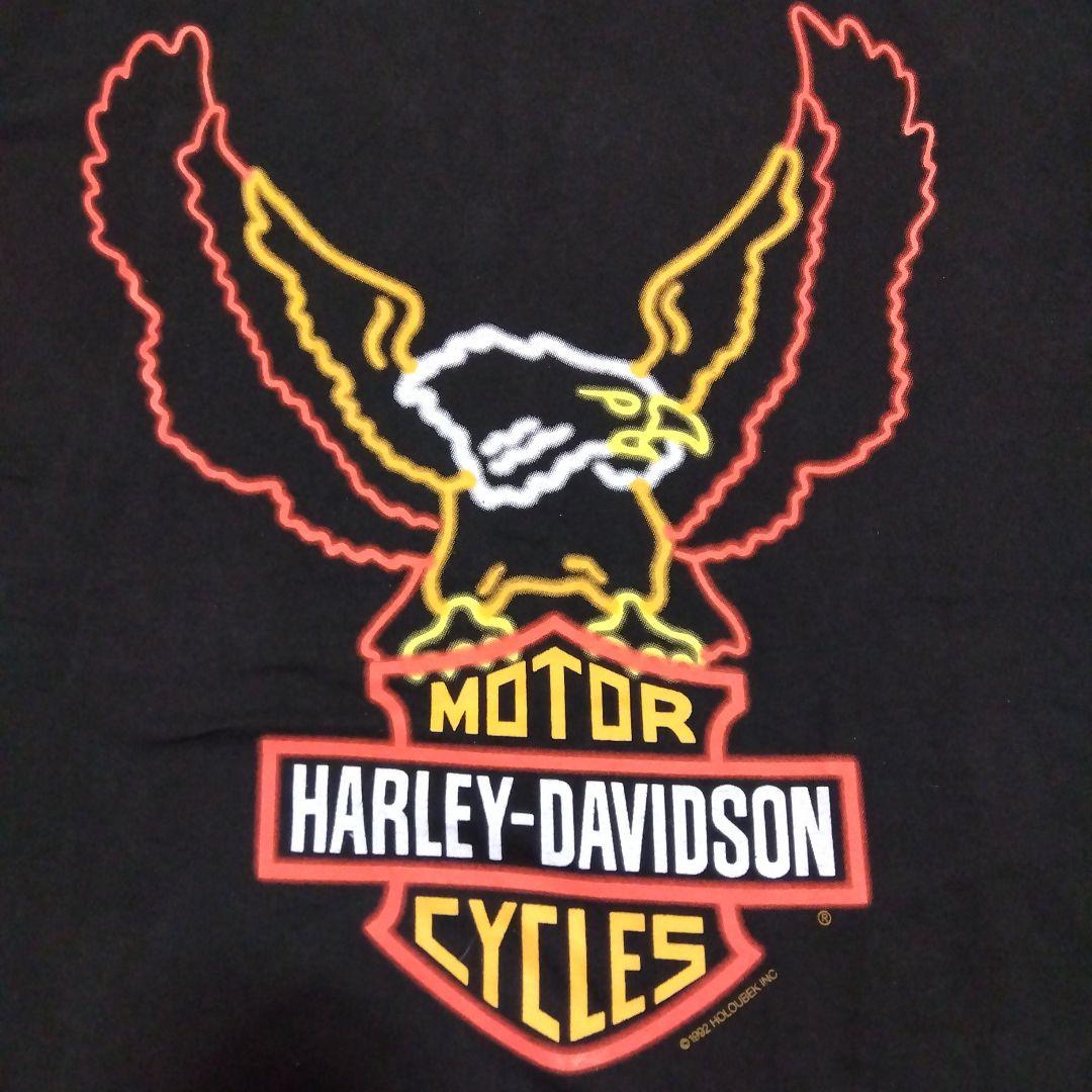 90's HARLEY DAVIDSON ネオンプリント ヴィンテージ Tシャツ