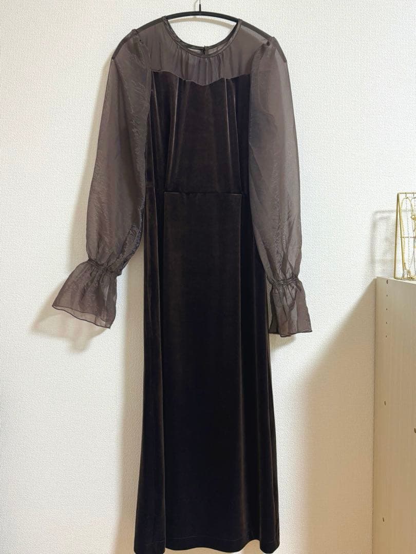 FREAK'S STORE ブラウン 長袖 ロングワンピース