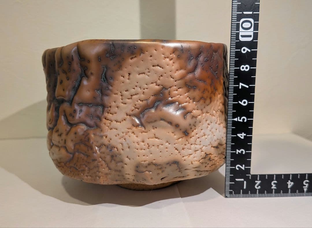 『鈴木富雄』鬼志野茶碗　京都　茶道具　共箱共布栞しおり略歴　人気作家