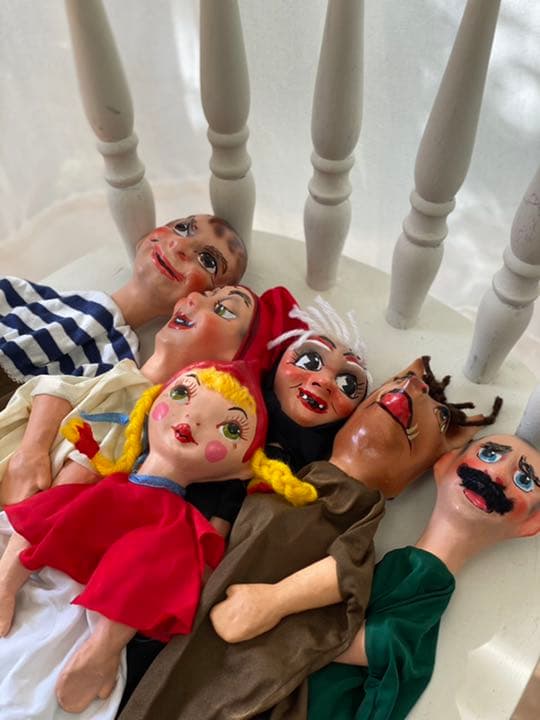 フランスアンティーク赤ずきんちゃんパペット　指人形　操り人形　劇場　紙芝居