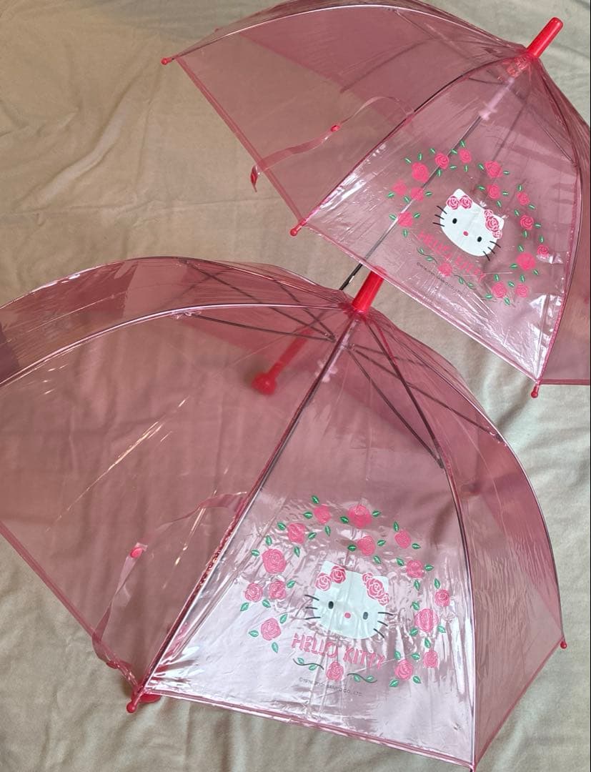 2001年　ハローキティ　ビニール傘　２本セット　平成レトロ　当時物　サンリオ