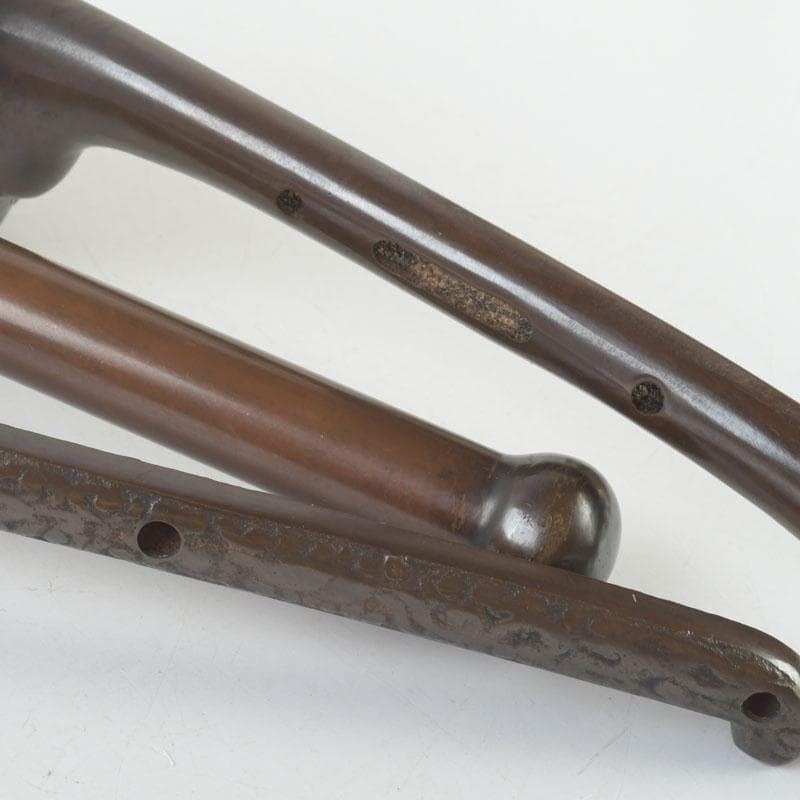 時代提げ物　書道具　古銅　矢立　3点　まとめて　時代箱付　M　9281