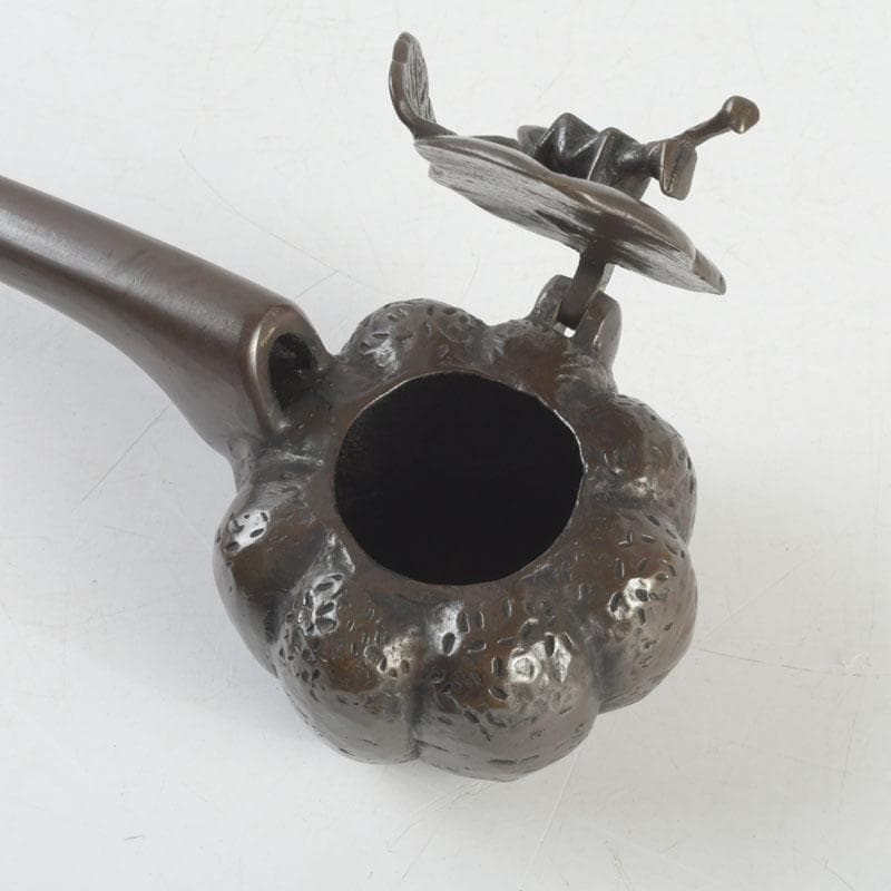 時代提げ物　書道具　古銅　矢立　3点　まとめて　時代箱付　M　9281