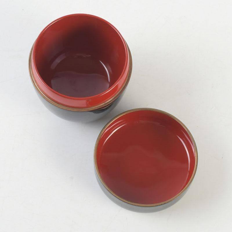 茶道具　山中塗　中嶋宗峰作　立雛蒔絵　内朱　中棗　共箱　V　9624