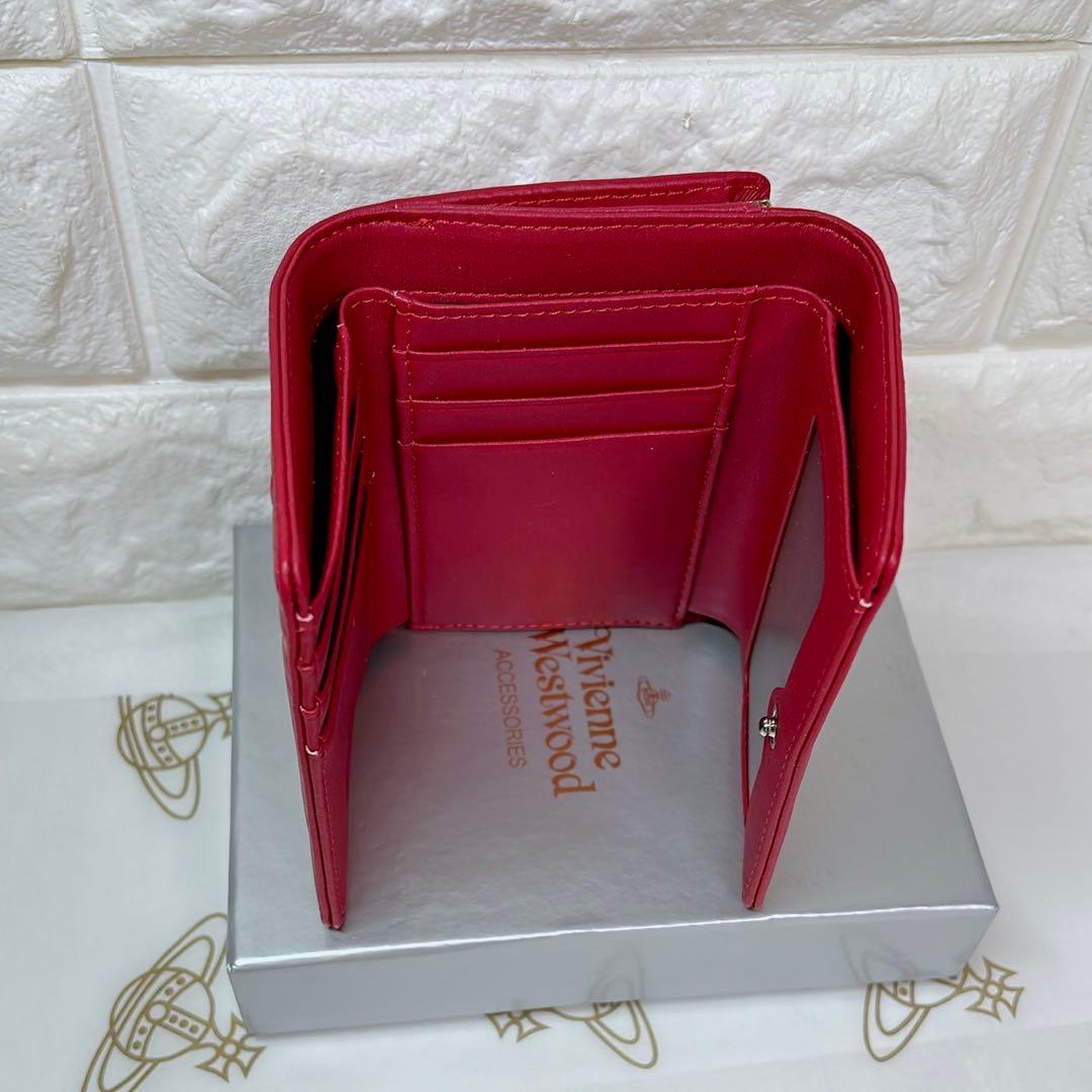 ショッパー付】Vivienne Westwood 3つ折り財布 レッド マット