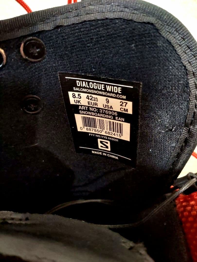 【スノーボードブーツ】サロモン DIALOGUEブラック/レッド✨️本日Sale