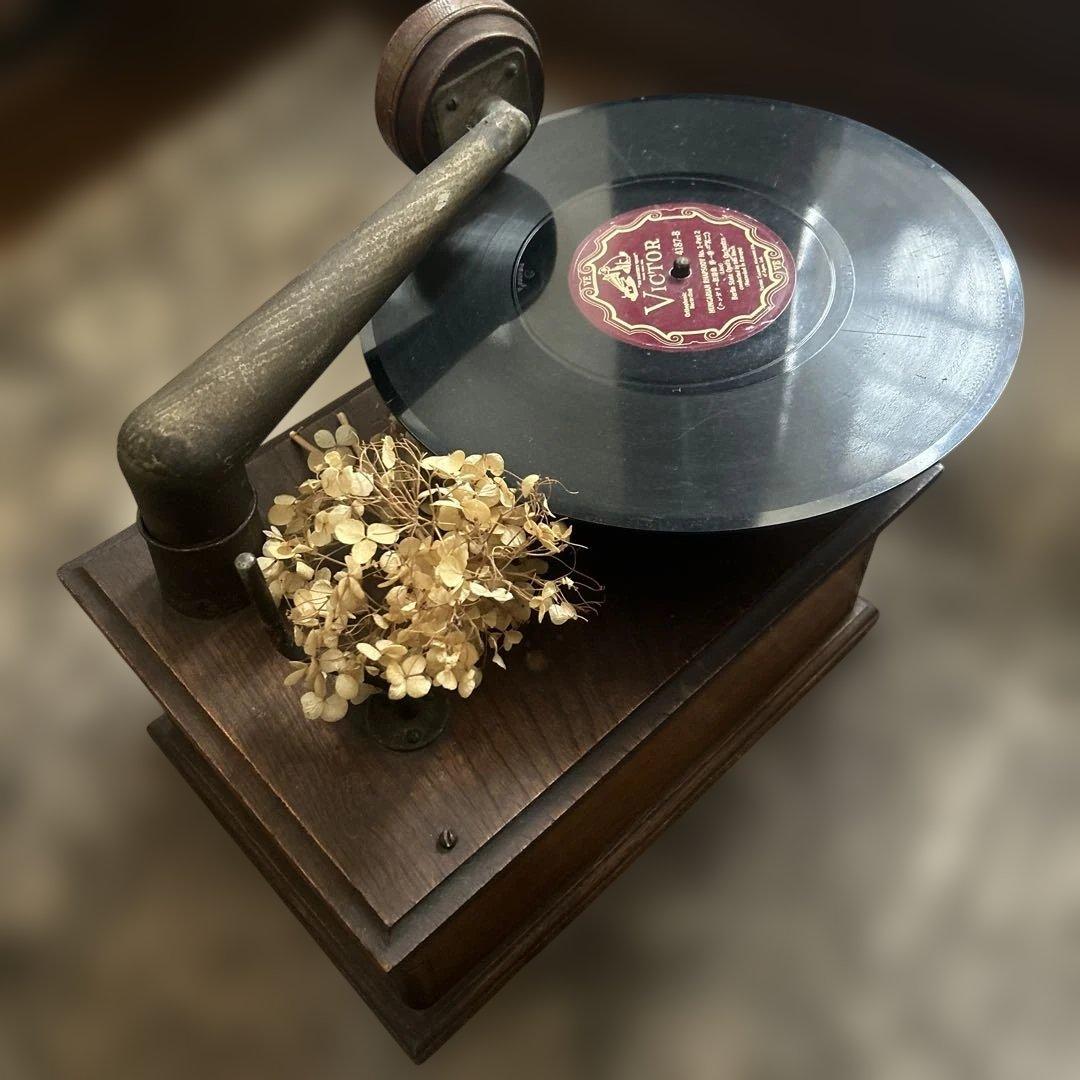 アンティーク 蓄音機 クトウ蓄音機　卓上型　くとう蓄音機　蓄音器　骨董