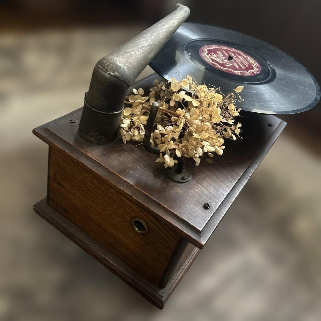 アンティーク 蓄音機 クトウ蓄音機　卓上型　くとう蓄音機　蓄音器　骨董