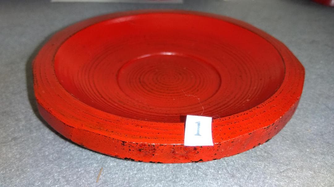 【ayun3出品】 越前漆器　山岸厚夫粗挽き根来塗茶托(多目的小皿)