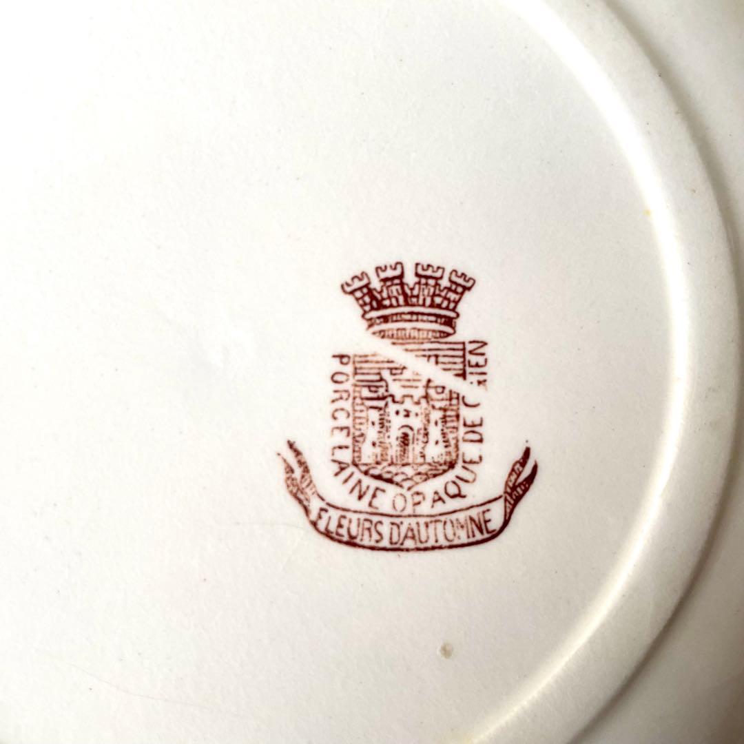 ジアンGien 秋の花フルールドトンヌ　デザートプレート3枚フランスアンティーク