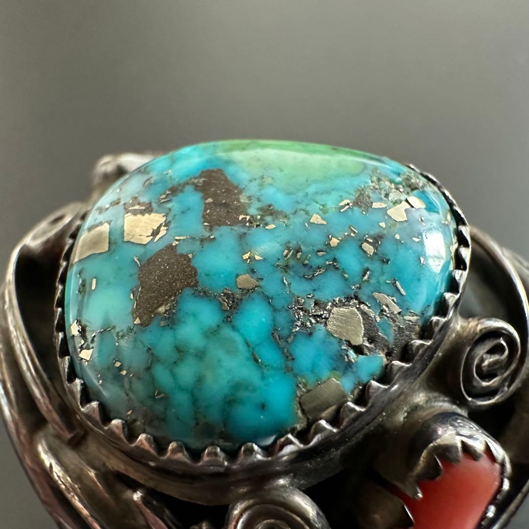Navajo Running Bear キングマンターコイズ リング 24号