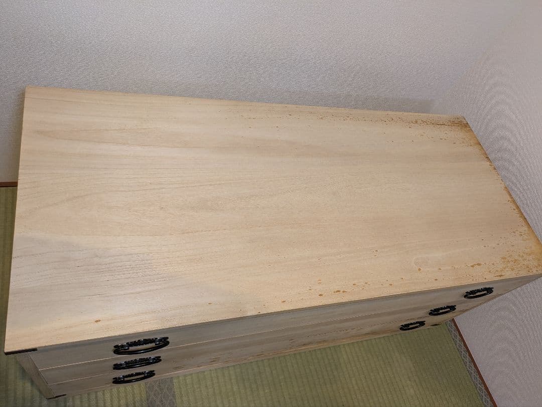 天然木桐箪笥　3段　桐タンス　マーゼルン