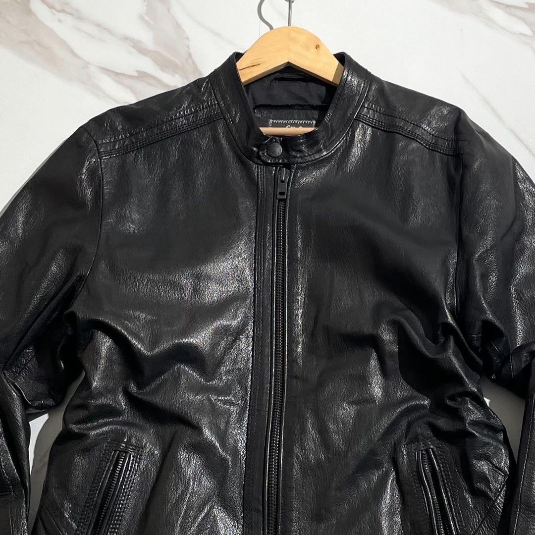 【極美品/L】DIESEL ディーゼル レザージャケット ライダース 牛革 黒