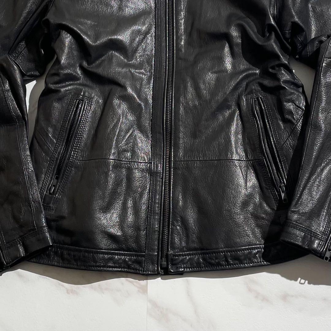 【極美品/L】DIESEL ディーゼル レザージャケット ライダース 牛革 黒