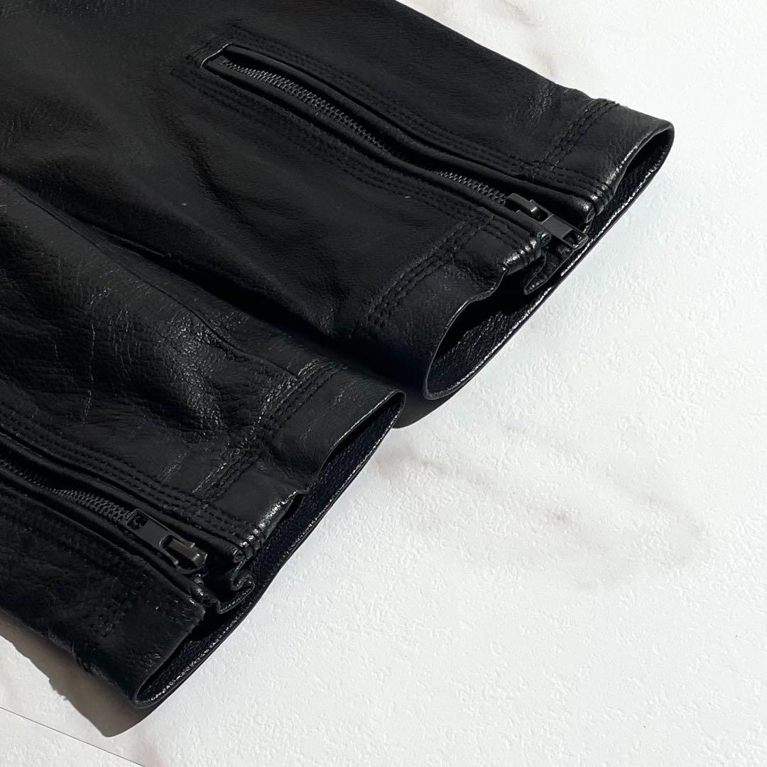 【極美品/L】DIESEL ディーゼル レザージャケット ライダース 牛革 黒