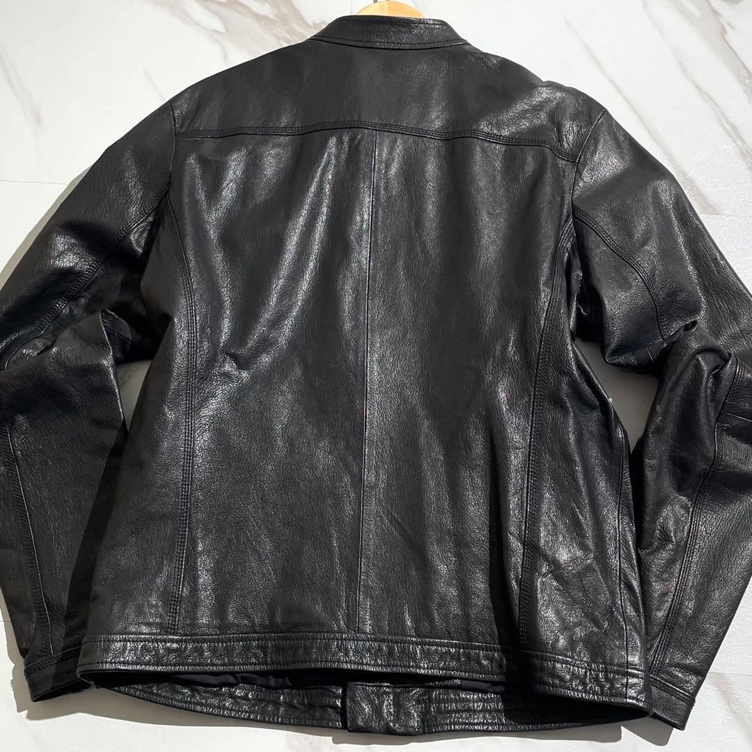 【極美品/L】DIESEL ディーゼル レザージャケット ライダース 牛革 黒