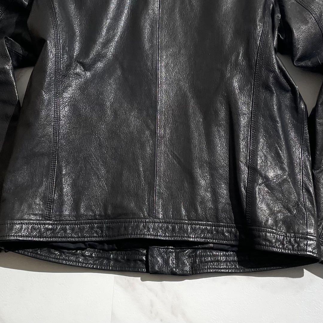 【極美品/L】DIESEL ディーゼル レザージャケット ライダース 牛革 黒