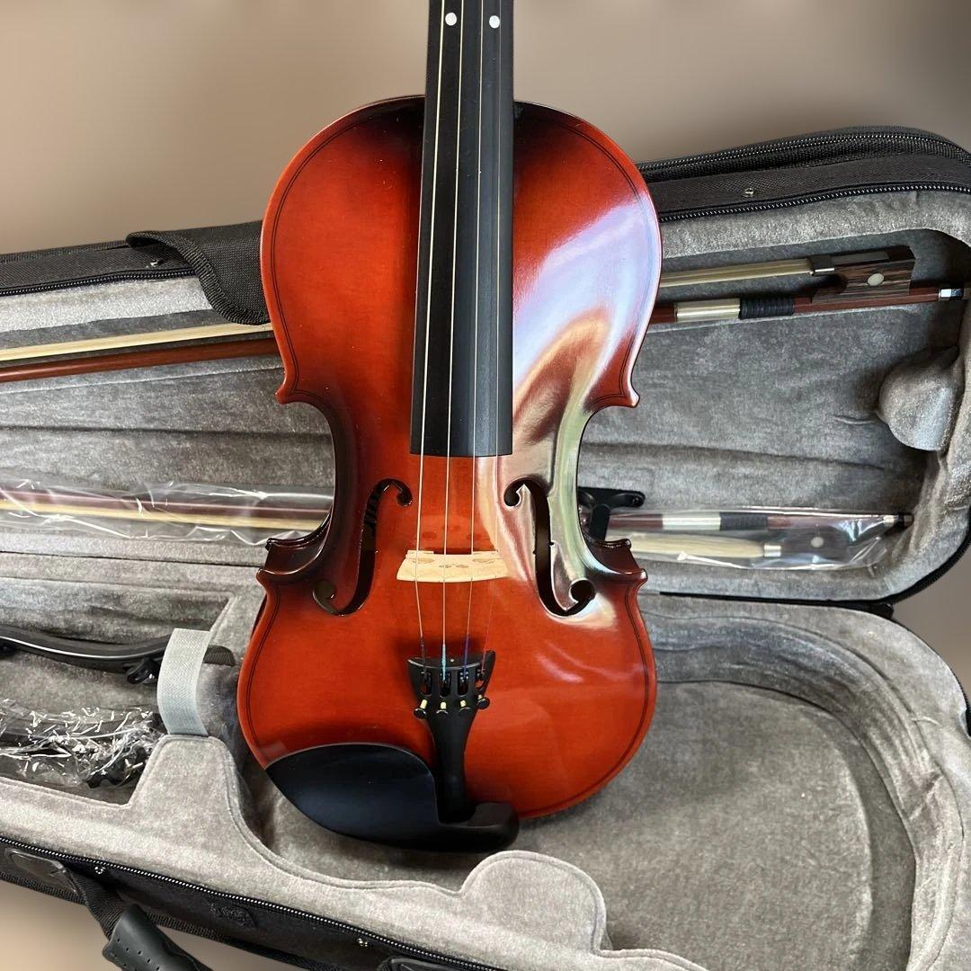 【未使用品】バイオリン 4/4 セット 付属品完備 弓2本 初心者用