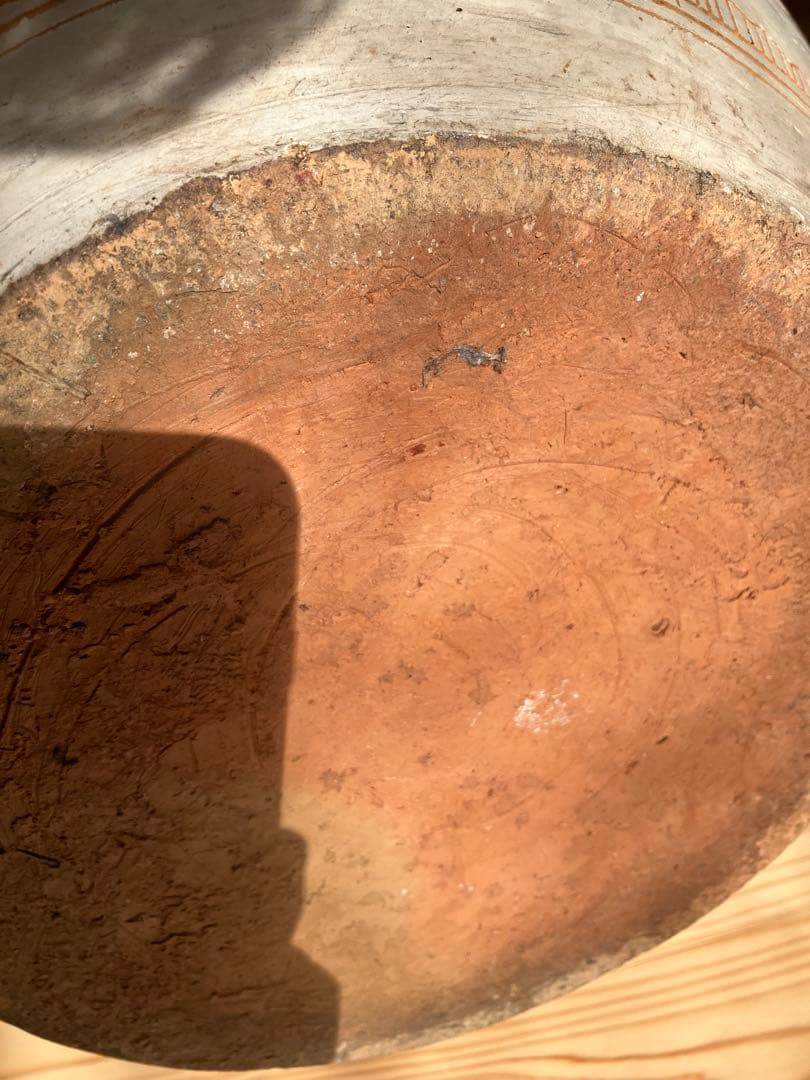 フォークアート　大きい壺　花瓶　オブジェ　柄　 素焼き　ネイティブ　花器