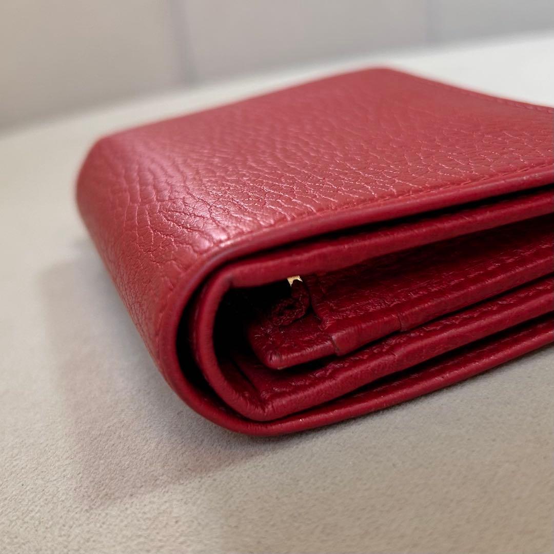 GUCCI グッチ GGマーモント 二つ折り財布 レッド