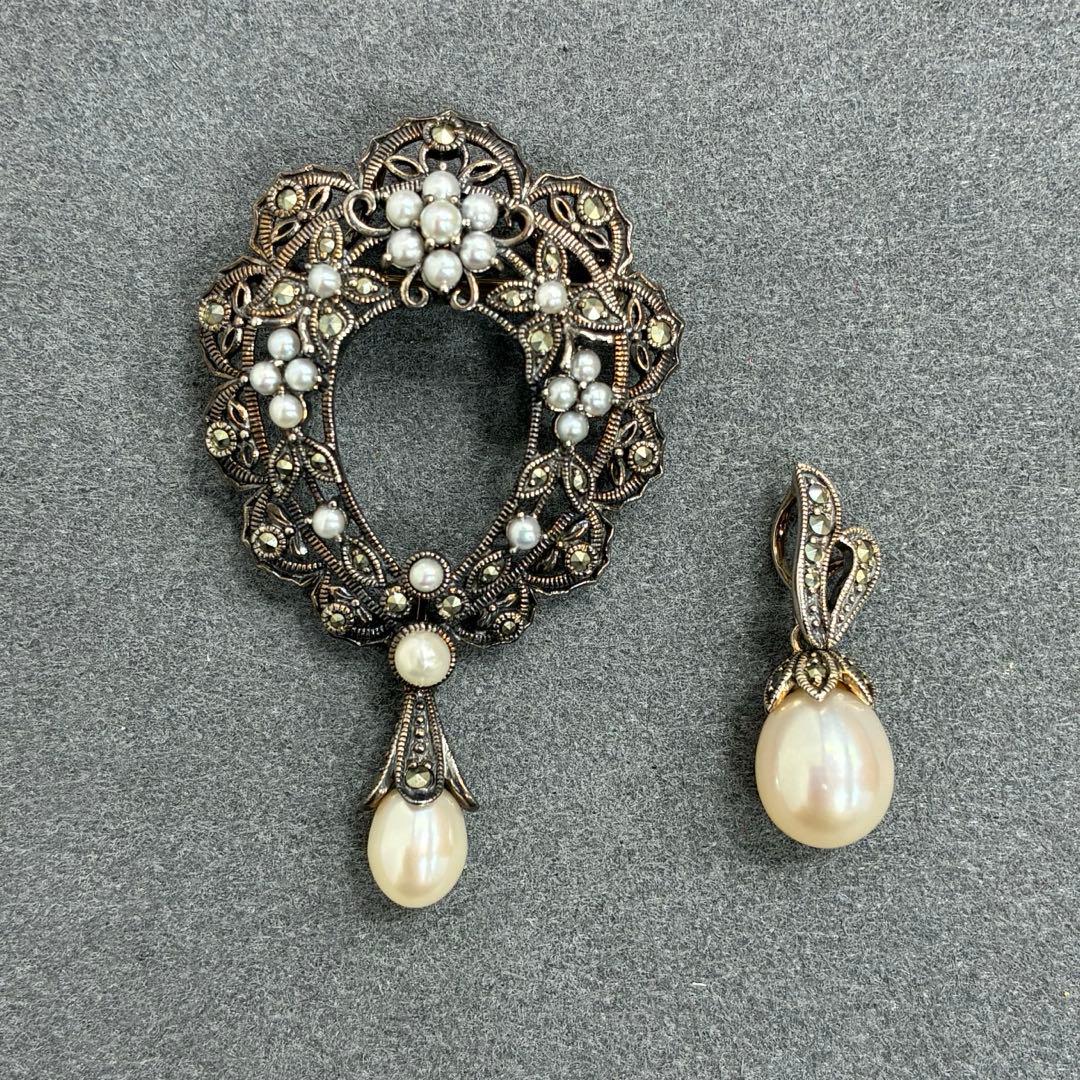 碌山 ROKUZAN ヴィンテージ ブローチ ペンダントトップ セット 925