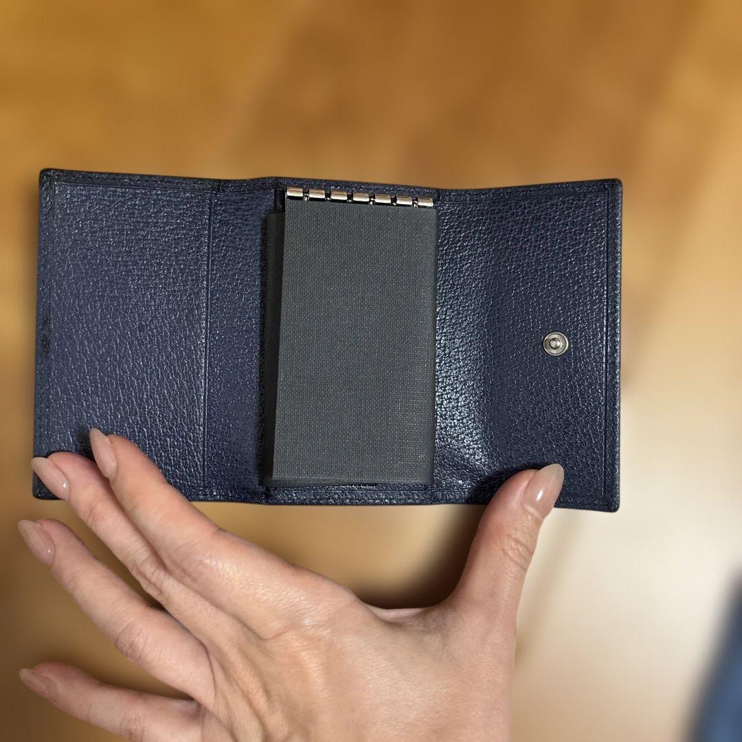 BVLGARI ネイビー レザー キーケース