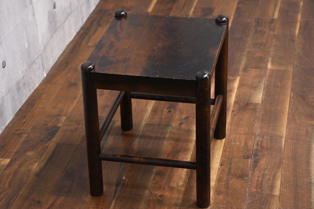 EIK42 北海道民芸家具 #670 スツール カバ/樺 無垢材 板座 腰掛け