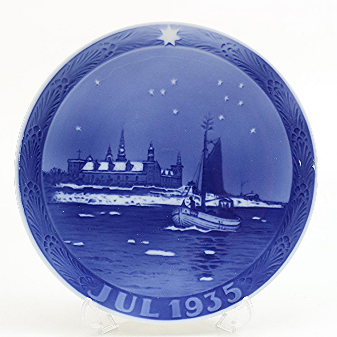 1935年 「クロンボー城沖の漁船」 イヤープレート ロイヤルコペンハーゲン