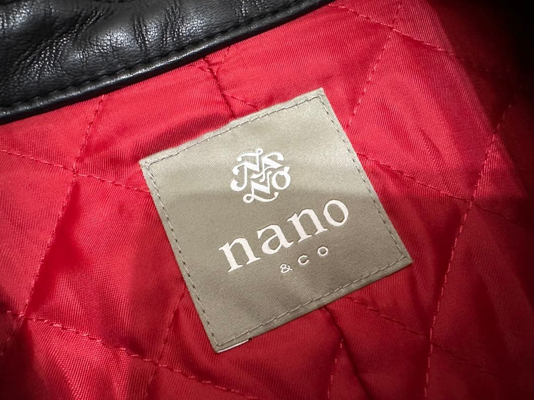★美品 ナノユニバース 黒 ラムレザー シングルライダース Sサイズ ジャケット
