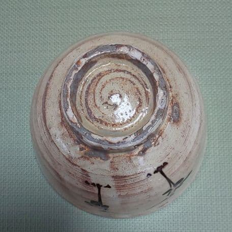 A 71 茶道 茶碗 清水焼・粉引立鶴 ( 新品未使用品 )