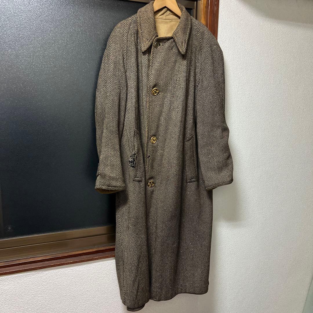 40s french vintage ドネガルツイード コート リバーシブル
