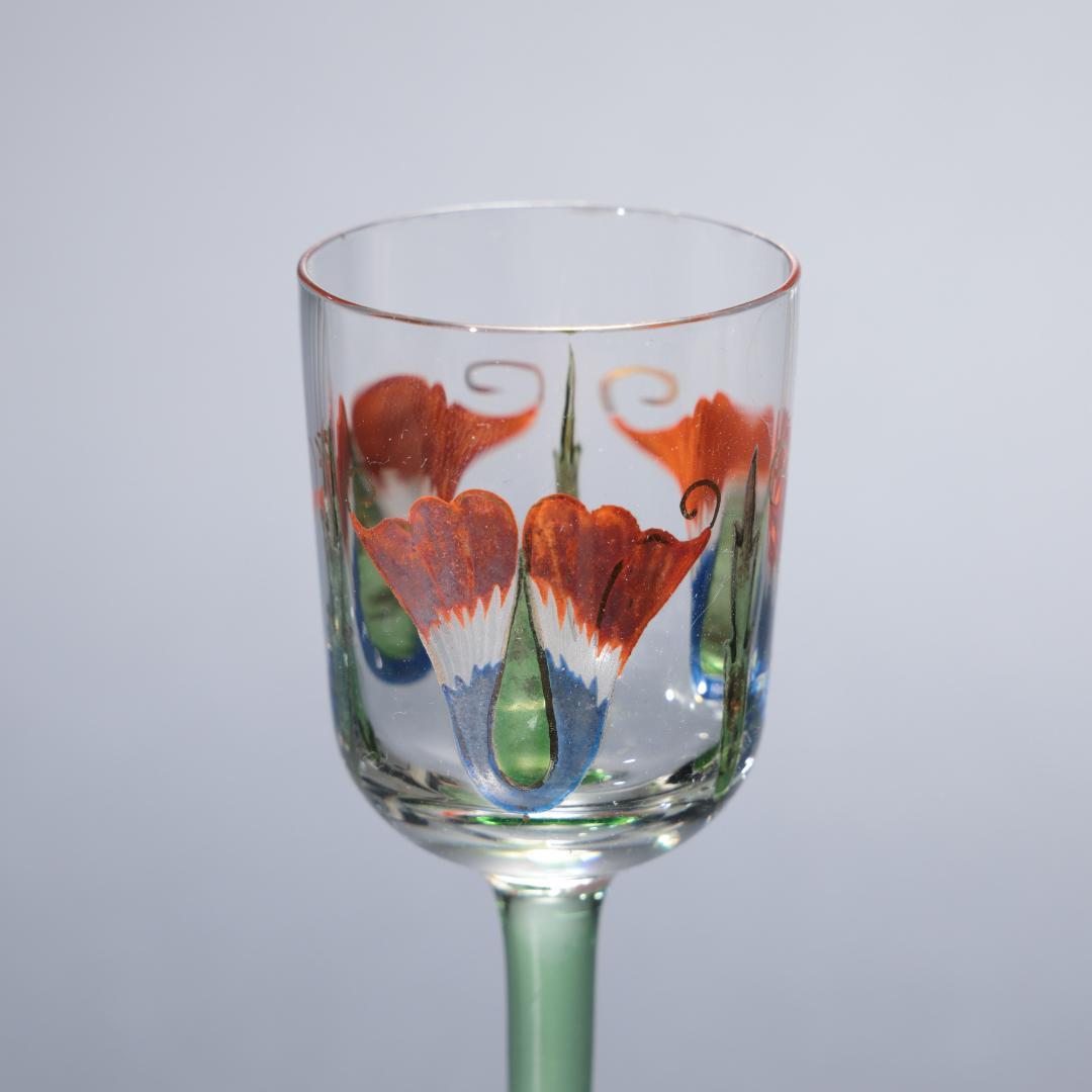 【美品】アンティークグラス　リキュール　花　オブジェ　花びら　R1343ダI