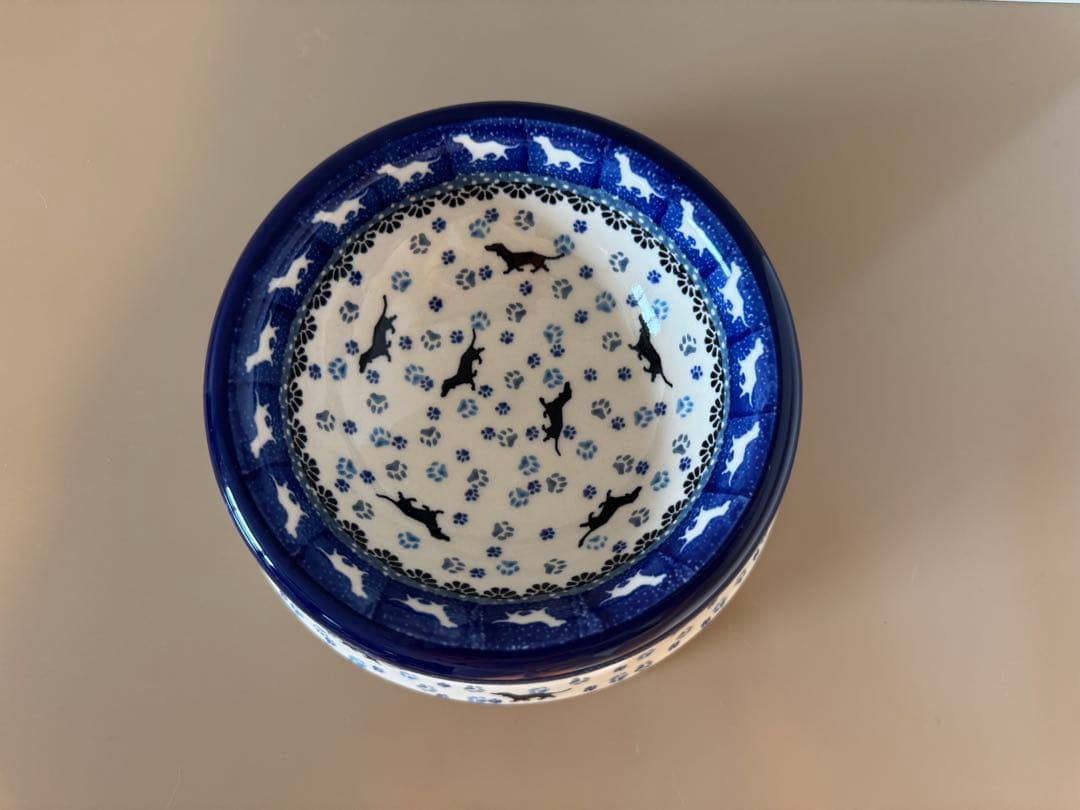 ポーリッシュポタリー Ceramika ペットボウル　犬　DOG