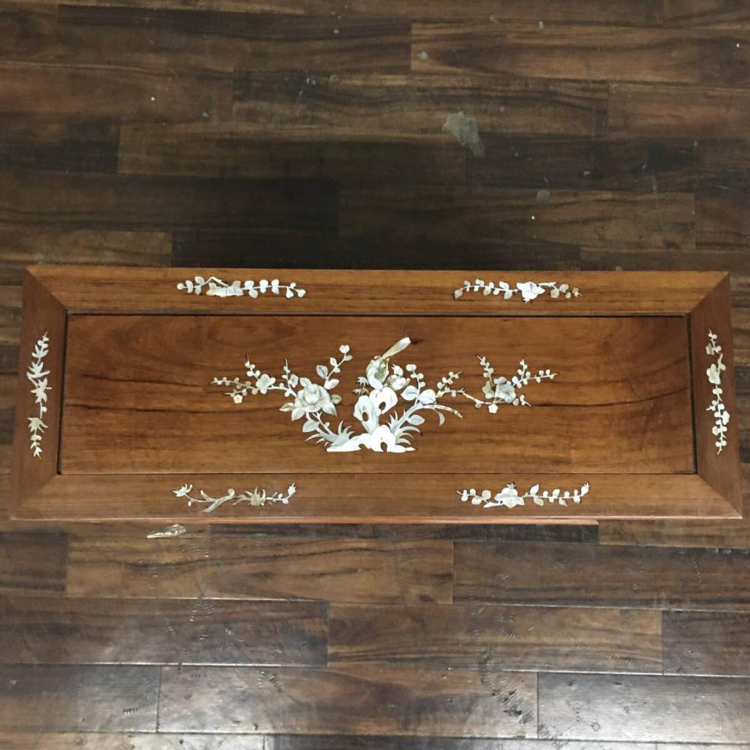 唐木 花梨 螺鈿細工 薬棚 薬箪笥 収納棚 棚 小物入れ 古道具 和家具