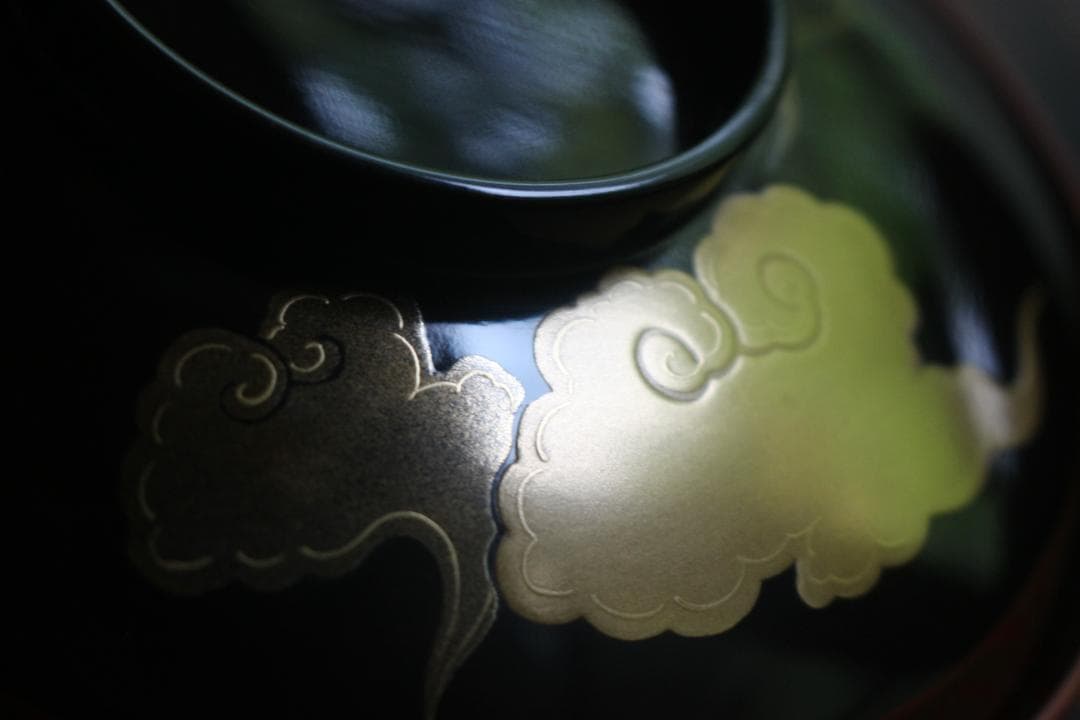 時代逸品！極上七宝文縁に優美な金銀雲蒔絵の映えるお椀2点（検輪島塗蒔絵椀雑煮椀