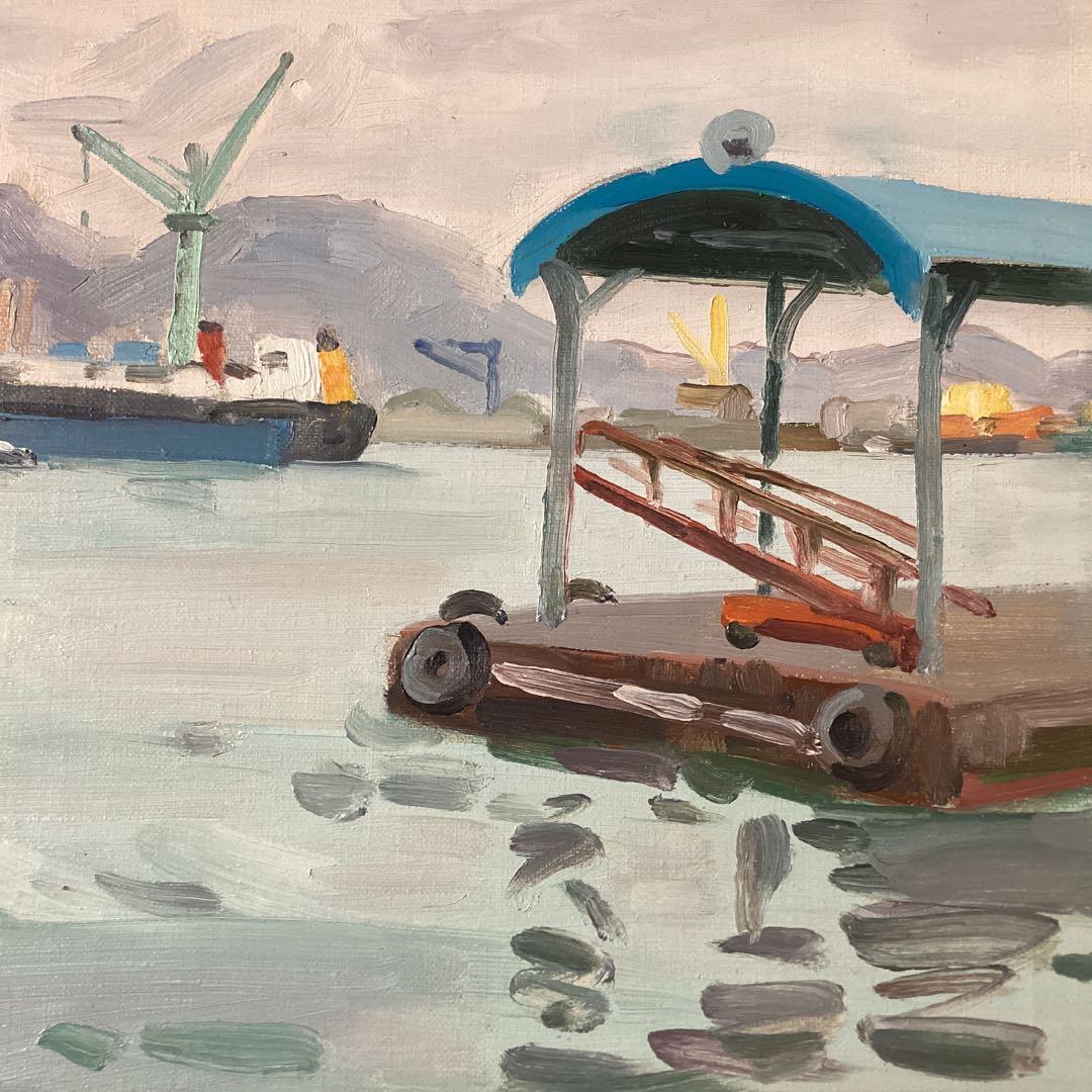 油彩画　【風景画】　　　山下清　キャンバスのみ　　寄贈品　サイン　模写　即決品