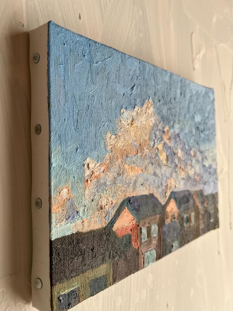 16×23㎝「朝の空５」サムホール・油彩・原画