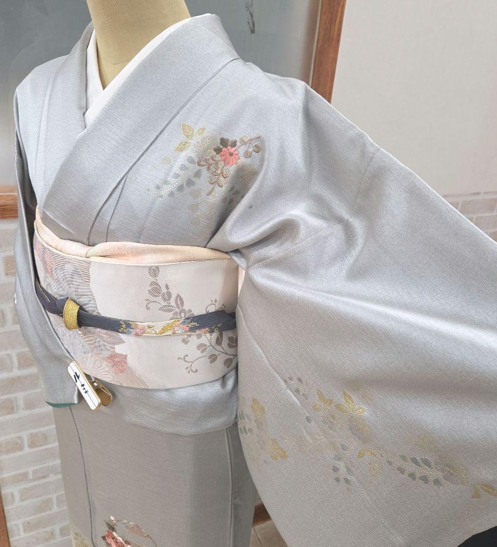 辻ケ花スワトウ付け下げ訪問着4点フルセット、着物、袋帯、帯締め、帯揚げ