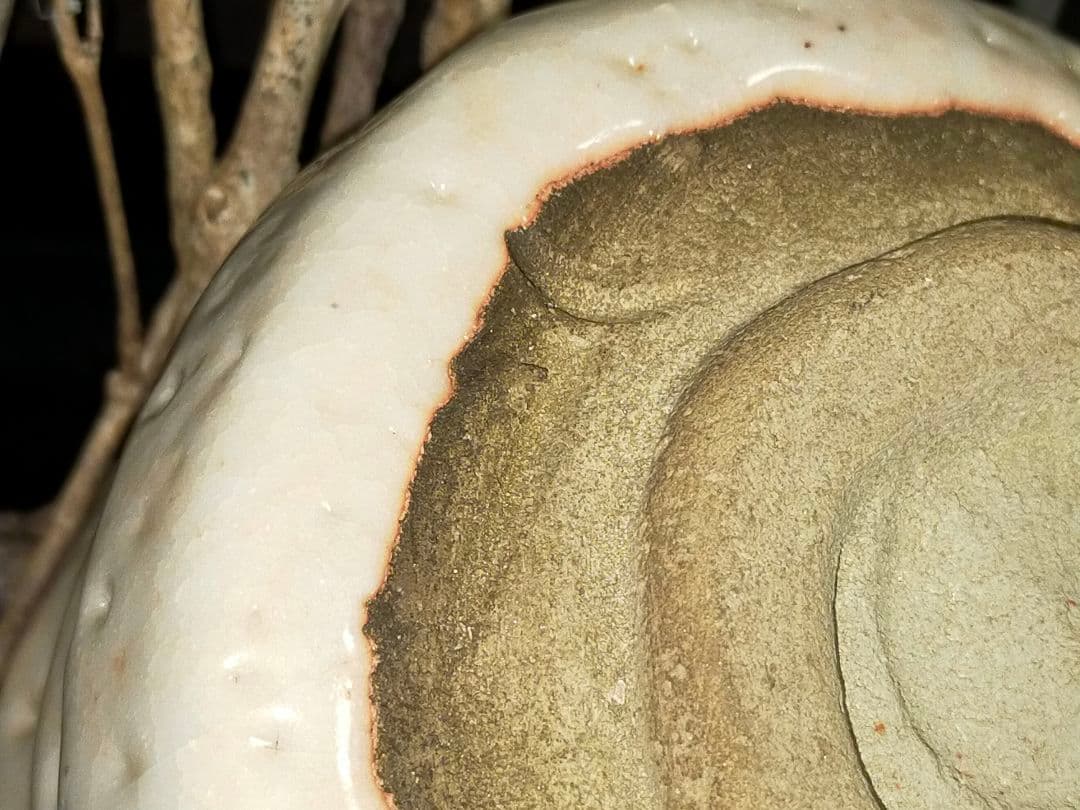 ♥美濃焼♥　志野　茶碗　⑤　在銘　茶道具　骨董　古玩