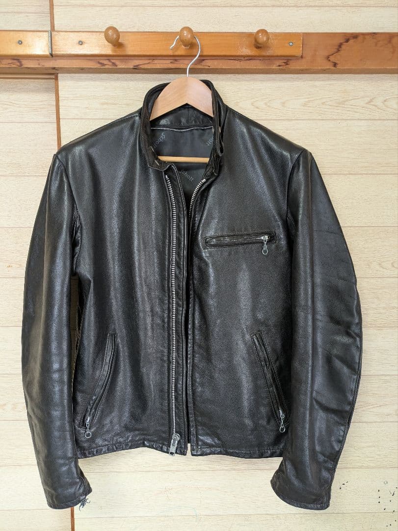 Schott 141 ブラック シングルライダースジャケット　size38