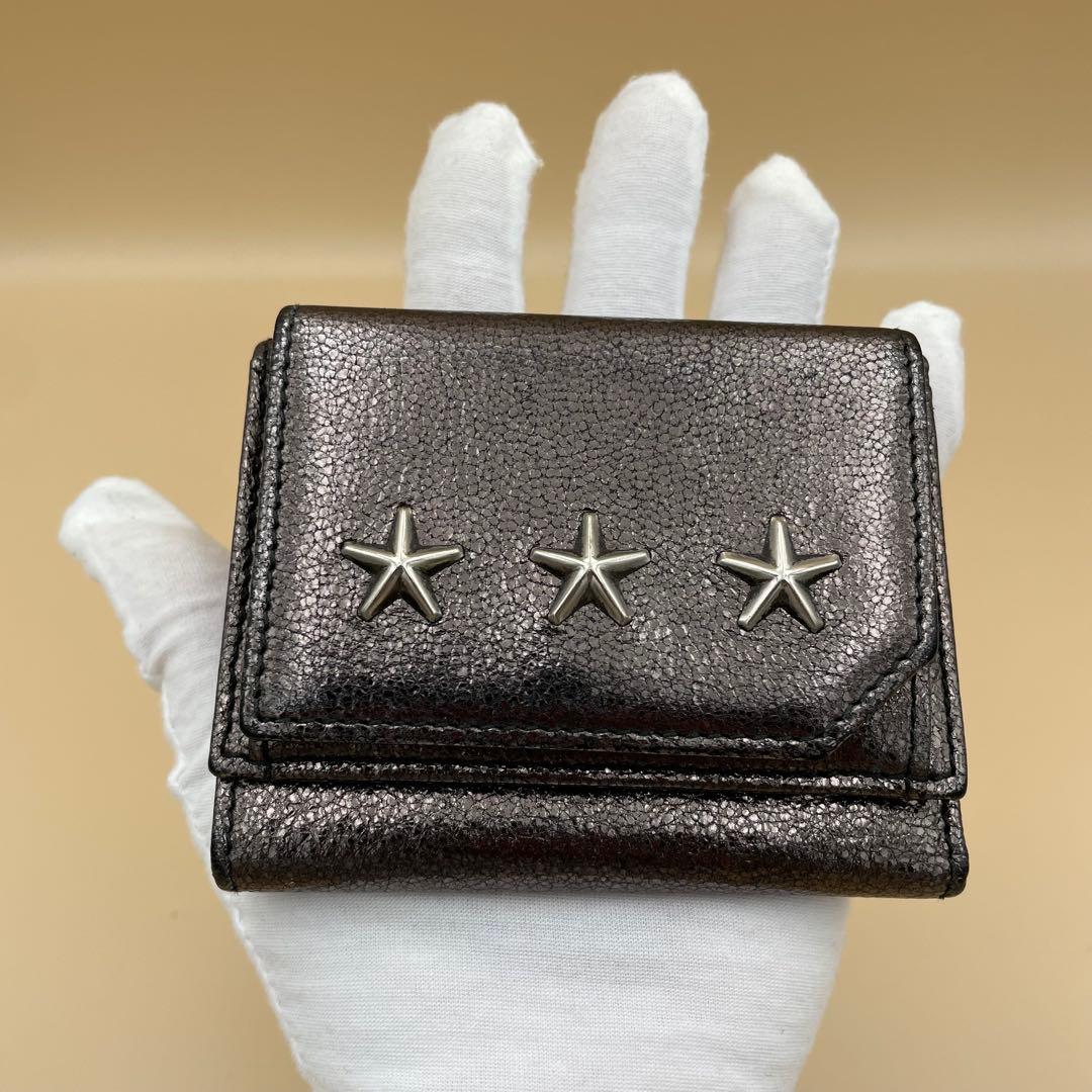 極美品✨JIMMY CHOO / ミニウォレット コンパクト財布 三つ折財布